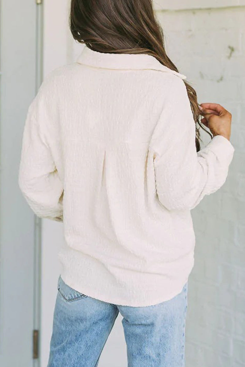 Simplicity Pocket Turndown Collar Tops
