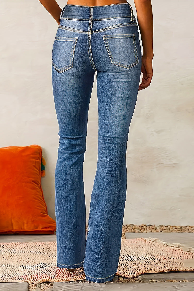 Distressed High Waist Skinny Denim Jeans(3 Colors)