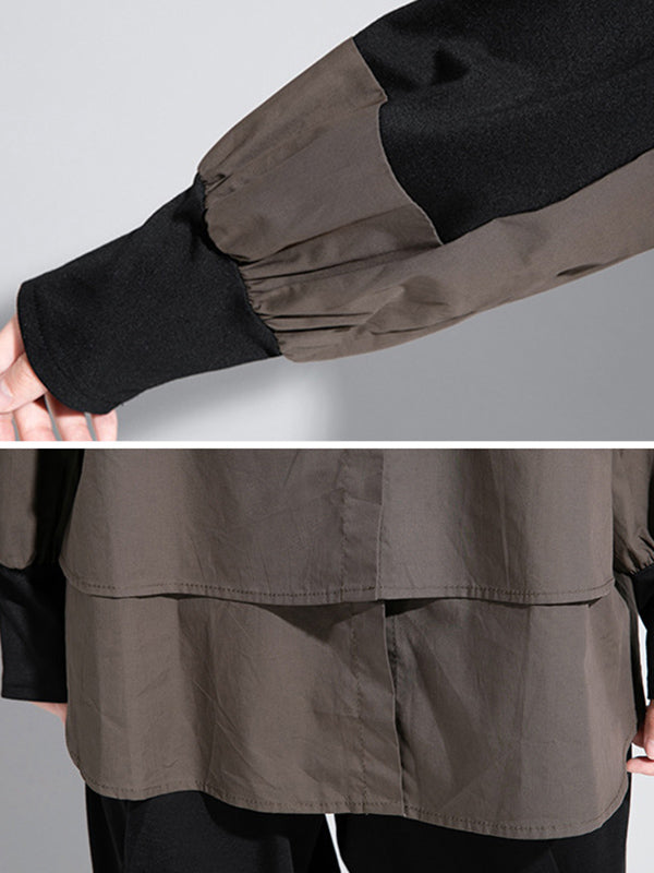 False Two Split-joint Long Sleeve T-shirt