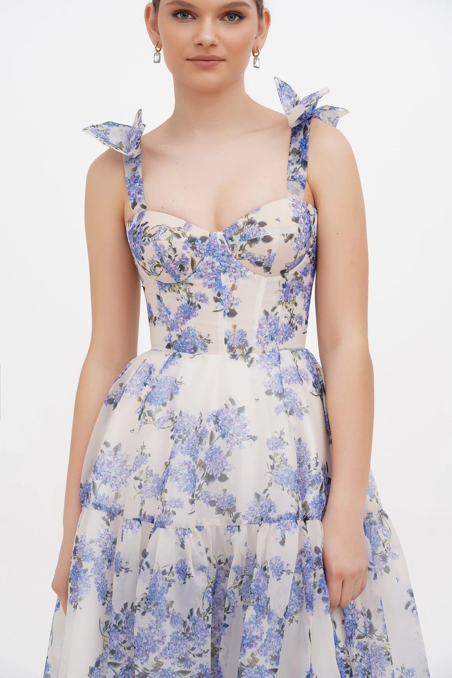 Sweetheart Neckline Frill Maxi Dress