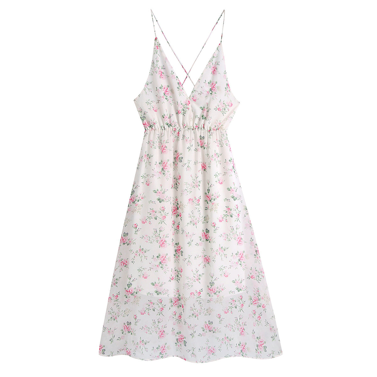 Early Spring Printed Backless V Neck Strap Dress – Print Open Back Sleeveless Mini Dress