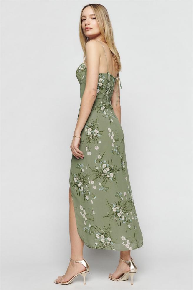 Slim Slit Cami Midi Dress