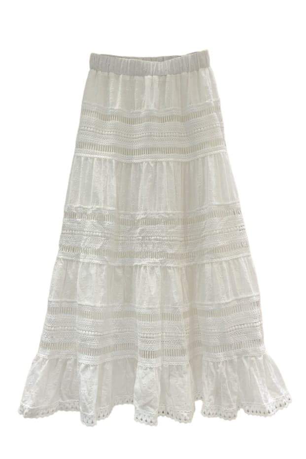 Ellie Lace-trimmed Midi Skirt