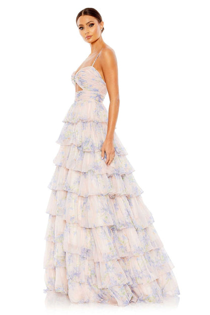 Cami Cut-out Backless Tiered Ruffle Hem Maxi Dress