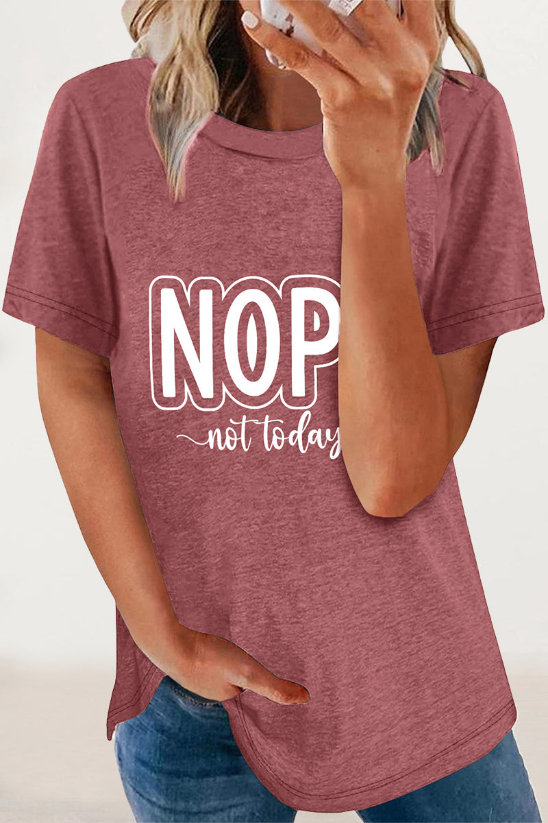 Letter Print O Neck T-shirts