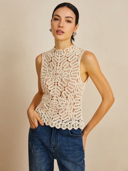 Crochet Hollow Out Sweater Vest