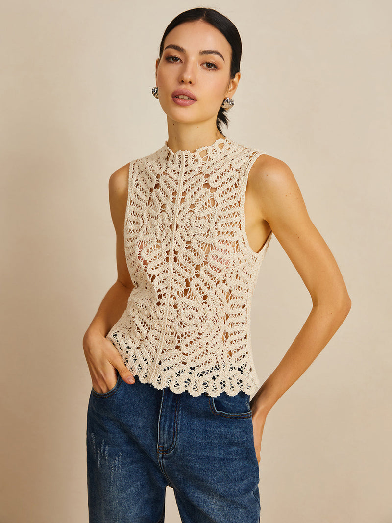 Crochet Hollow Out Sweater Vest