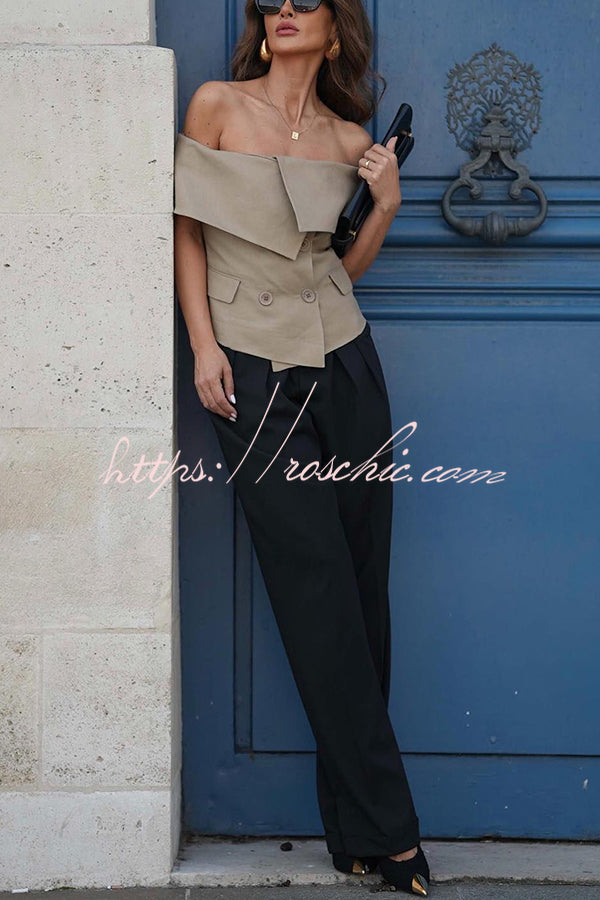 Full Sense of Design Off Shoulder Lapel Double Breasted Suit Vest