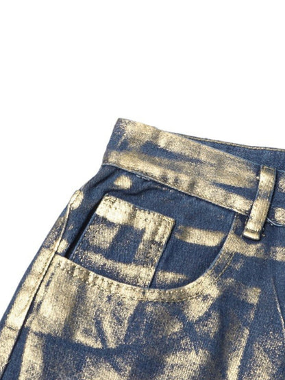 Taruxy Pu Jeans Woman New Winter High Waisted Jeans Street Loose Baggy Denim Pants Bottoms