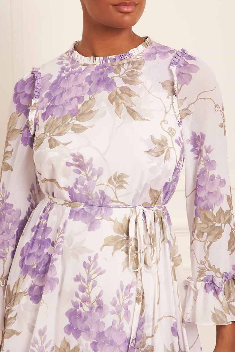 Ruffle Round Neck Mini Dress