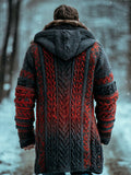 Halloween Gradient Men's Hooded Twist Sweater Cardigan artswardrobe