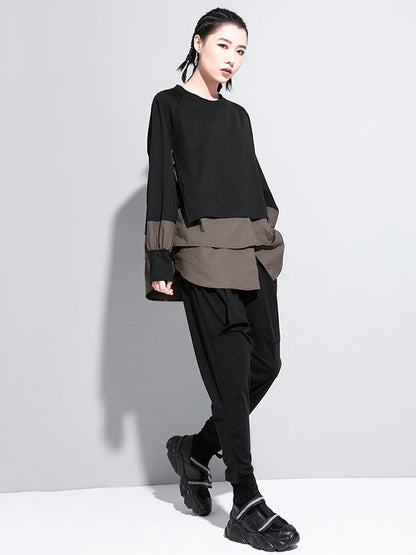 False Two Split-joint Long Sleeve T-shirt