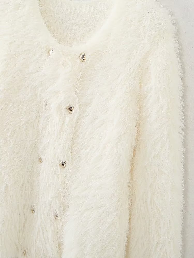 Gentle Mink Fur Sweater Coat: ’s Winter Knit Cardigan