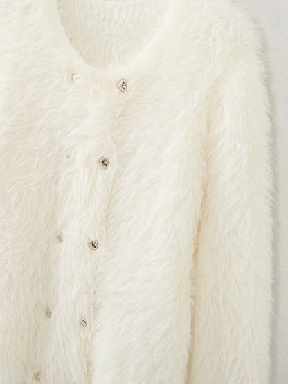 Gentle Mink Fur Sweater Coat: ’s Winter Knit Cardigan