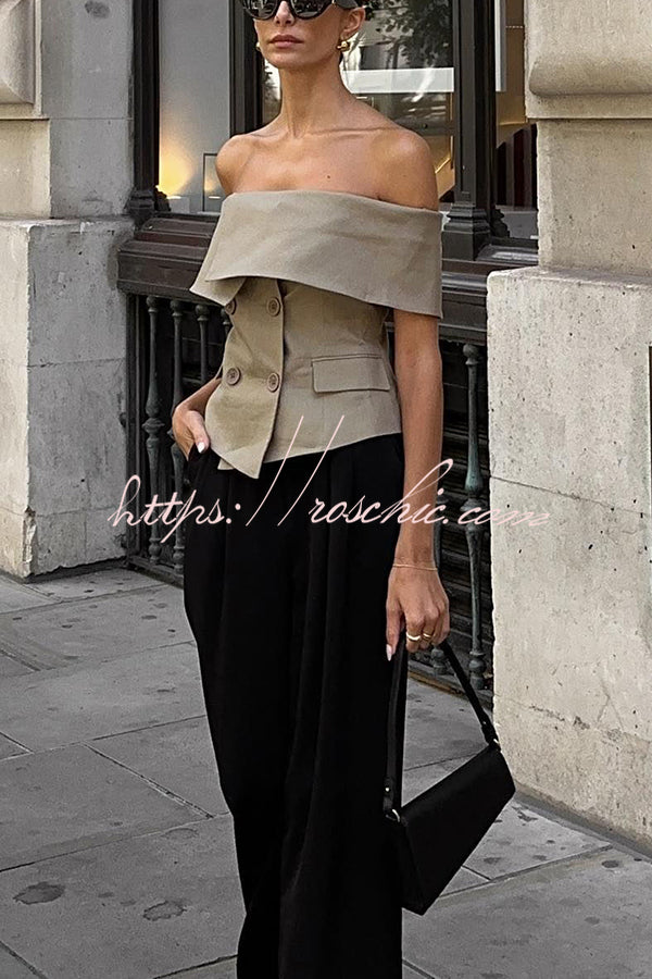 Full Sense of Design Off Shoulder Lapel Double Breasted Suit Vest