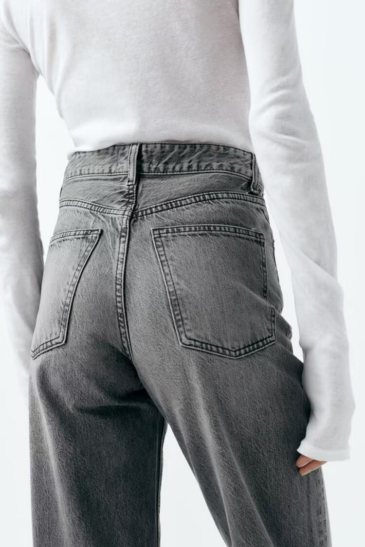 Fall Clothing Wide Leg Mid Waist Long Jeans – High Waisted Denim Pants
