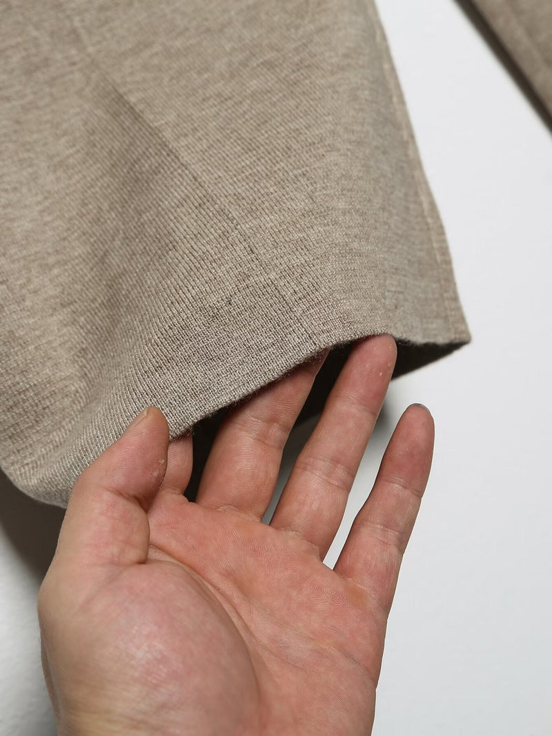 French Suit Sleeveless Round Neck Pullover Side Slit Sweater High Waist Pants