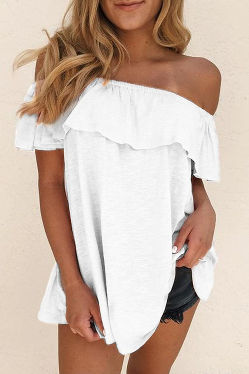 Off the Shoulder T-shirts(4 Colors)