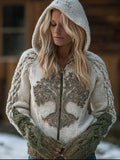Viking Style Celtic Knot Tree Of Life Hooded Cardigan Sweater artswardrobe
