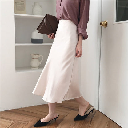 Satin Midi Skirt