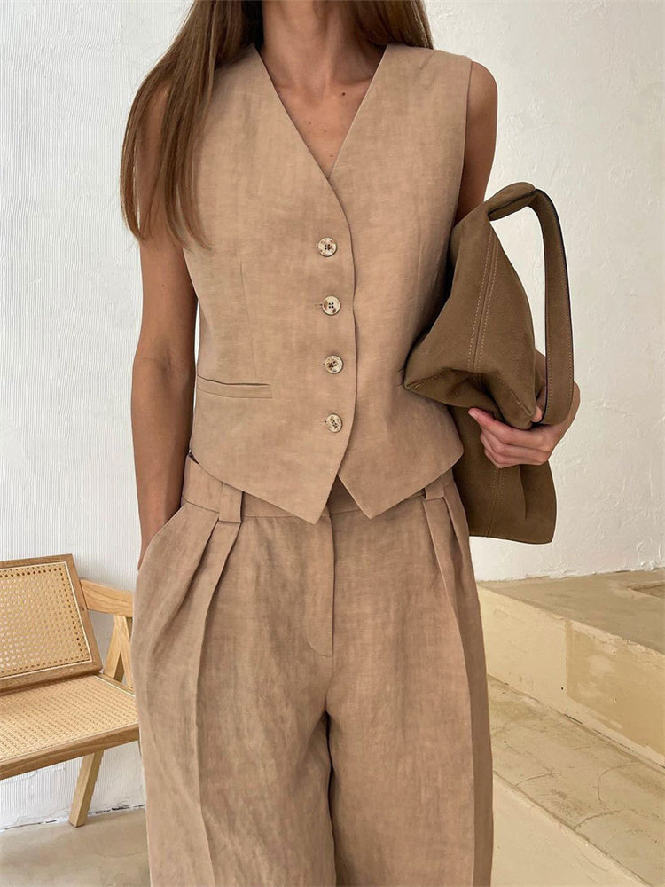 Tossy 2 Piece-set Wide Leg Trousers Patchwork High Waist Straight Legg Outfits Vestidos ’s Pants Sets