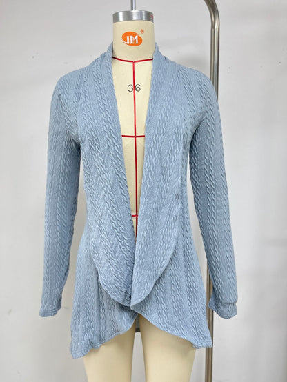 Autumn Winter Long Sleeve Color Loose Cardigan Top Knitting Coat