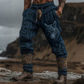 Men's Vintage Viking Wolf Celtic Knot Cozy Chunky Knit Sweatpants artswardrobe