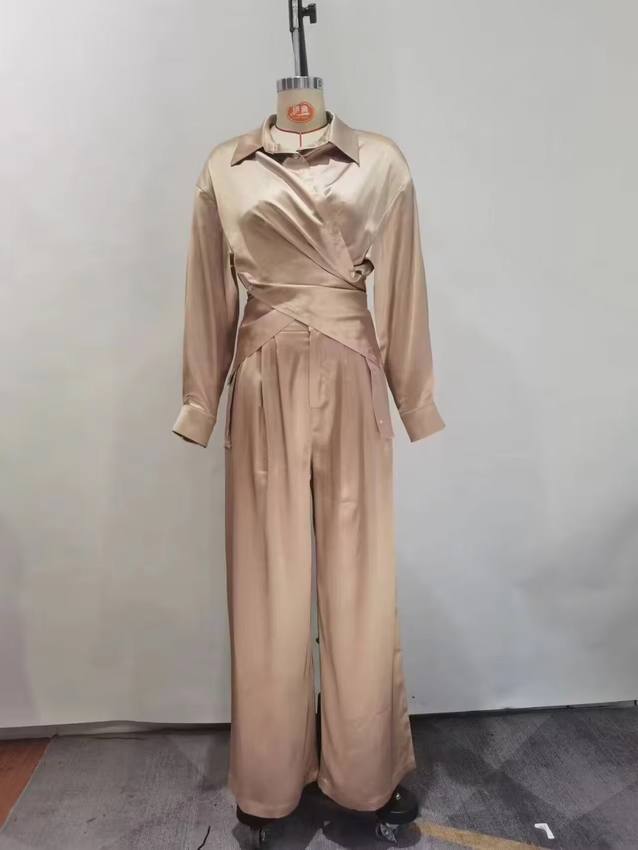 Autumn Winter Shirt Straight Pants Two Piece Suit Office – Stylish and Comfortable Outfit for Work or Wear