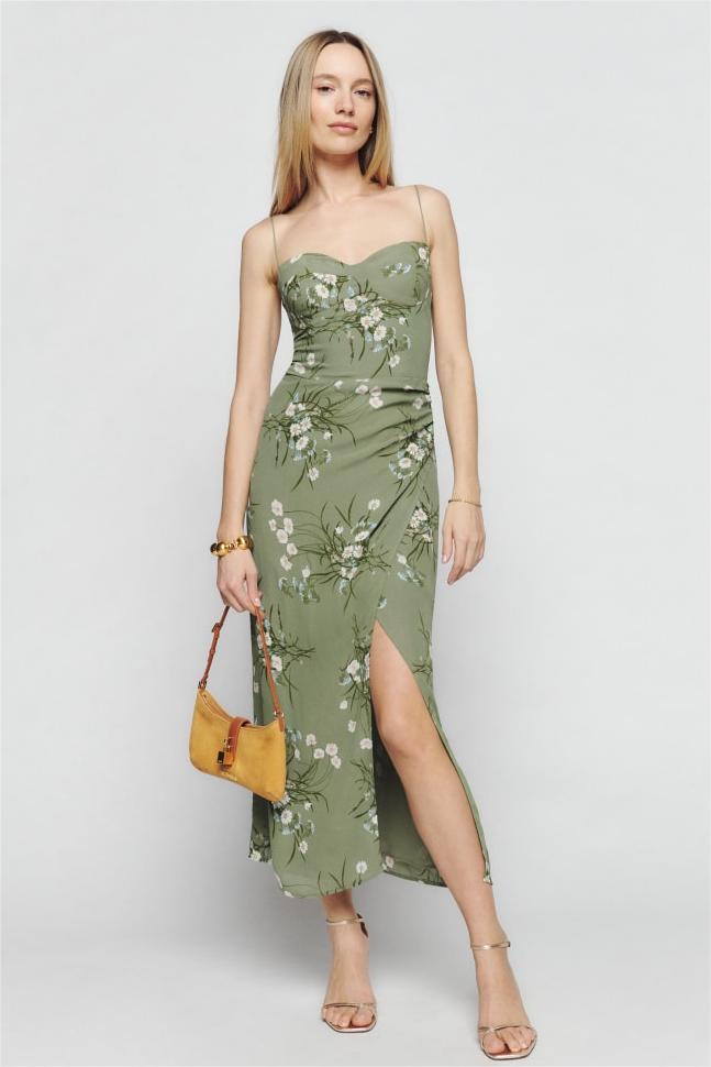 Slim Slit Cami Midi Dress