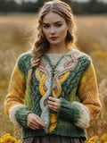 Women's Retro Irish Celtic Knot Cozy Knit Cardigan elevenforest