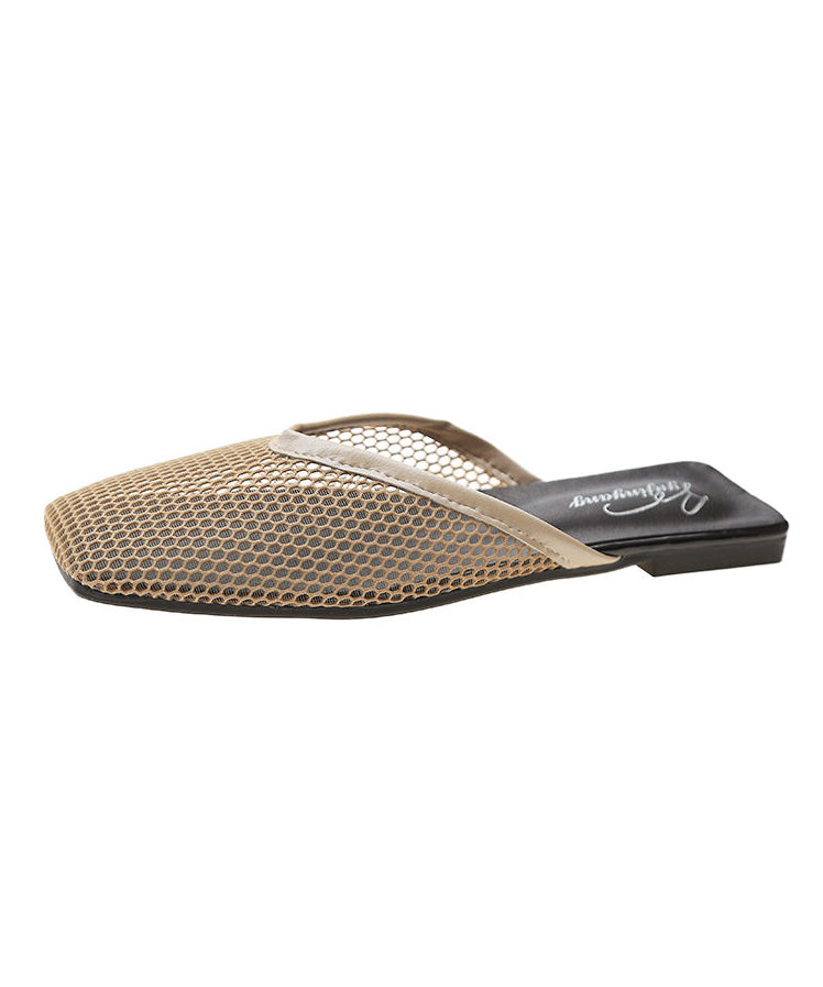 Black Hollow Out Breathable Mesh New Slide Sandals Oi008