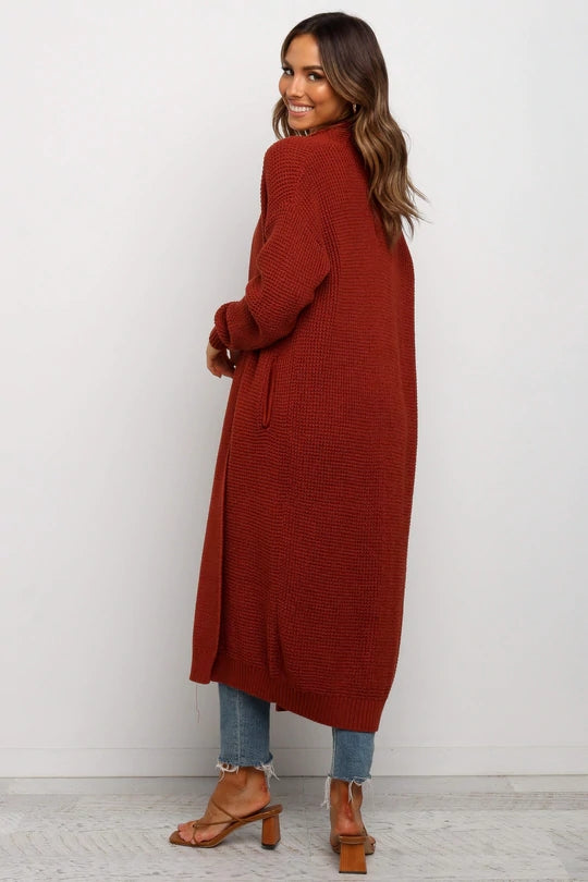 Autumn Winter Round Neck Clothing Knitted Cardigan Clothes Loose Color Sweater