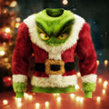 Comstylish Men's Christmas Monster Santa Claus Cozy Plush Sweatshirt