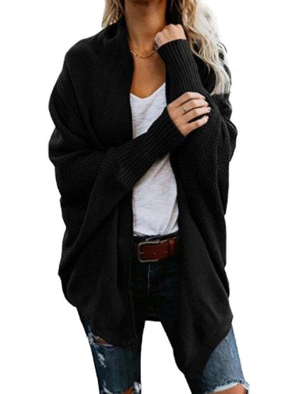 Batwing Sleeves Loose Color Cardigan Tops