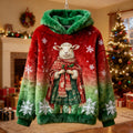 Comstylish Women's Color-blocked Christmas Fleece Hoodie