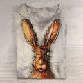 Vintage Rabbit Art Print Casual T-Shirt artswardrobe