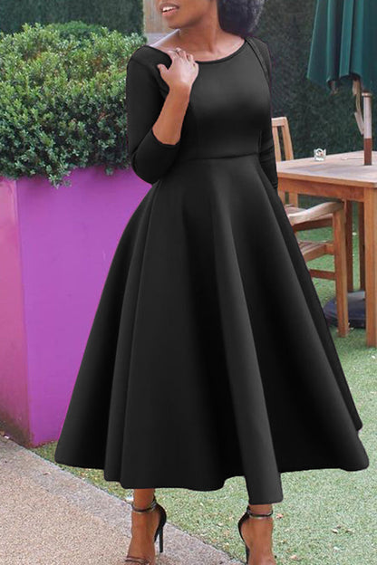 Color Large Swing Skirt Temperament Evening Dress