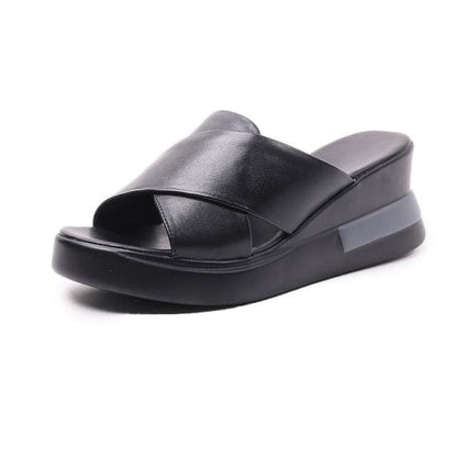 Wedge Shoes for Sandals Color Open Toe High Heels Buckle Strap Female Sandalias