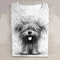 Comstylish Funny Cute Dog Art Print Casual Short Sleeve T-Shirt