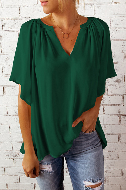 Split Joint V Neck T-shirts(6 Colors)