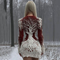 Women's Viking Celtic Knot Tree Of Life Artistic Chunky Knit Mini Skirt artswardrobe