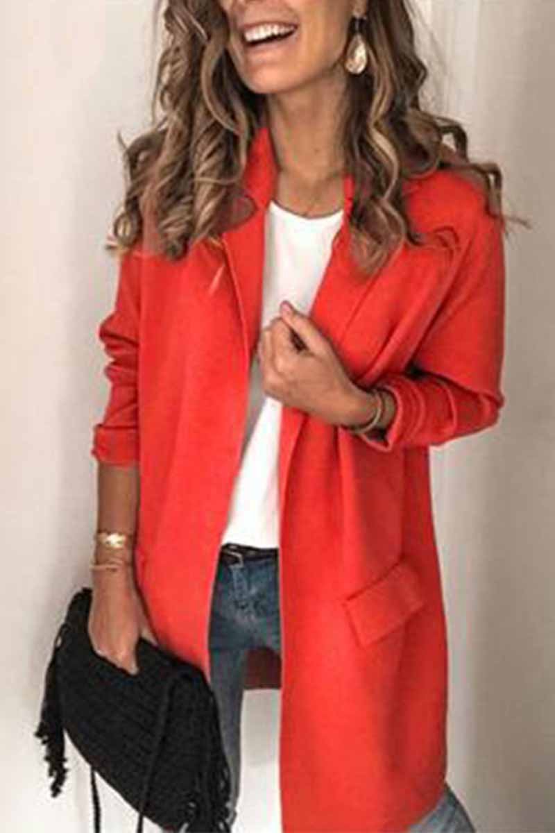 Chicindress Solid Color Long Sleeve Blazer
