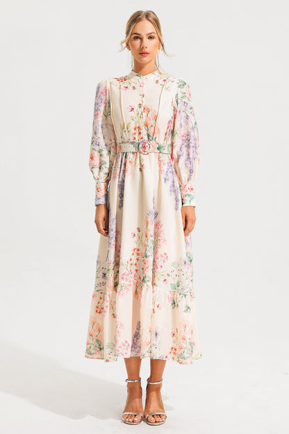 Long Sleeve Maxi Dress With Belt