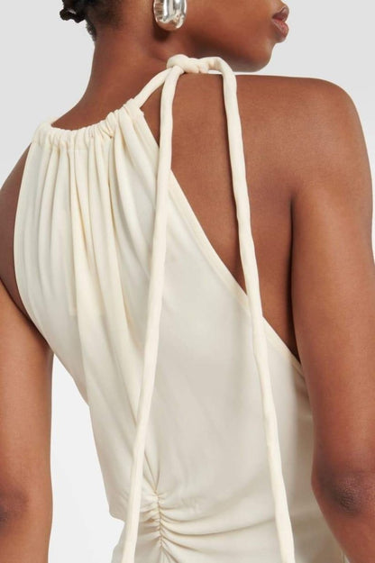 Edna Halter Gathered Maxi Dress