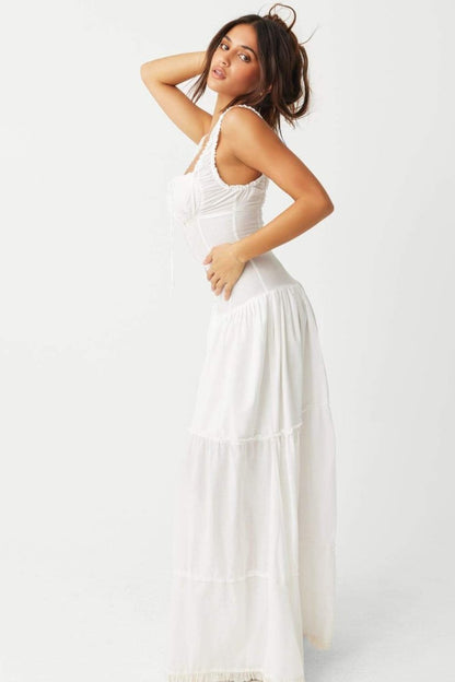 Anastasia Ruffle Semi-sheer Maxi Dress