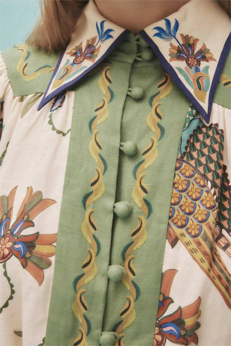 Single Breasted Shirt Collar Long Sleeve Mini Dress