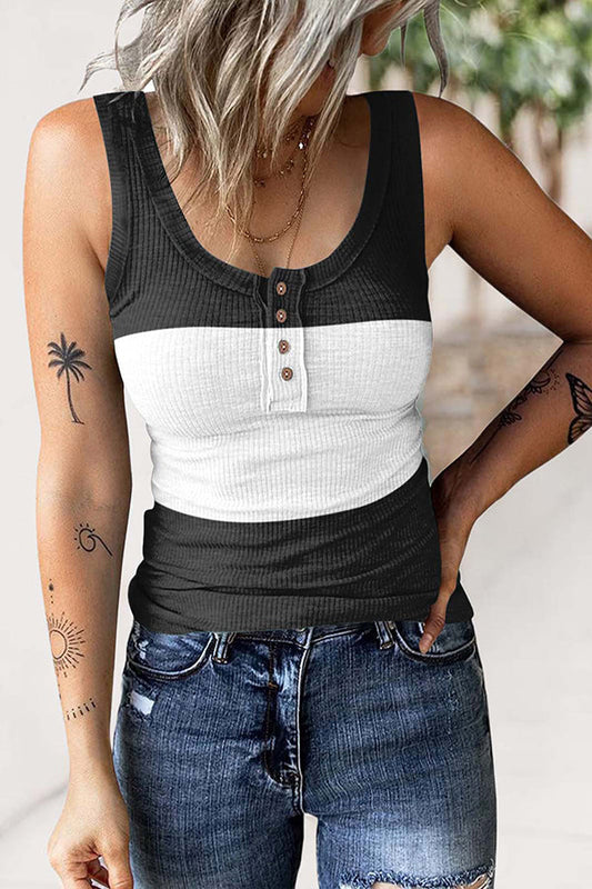 Evans Printed Ribbed Knit Tank