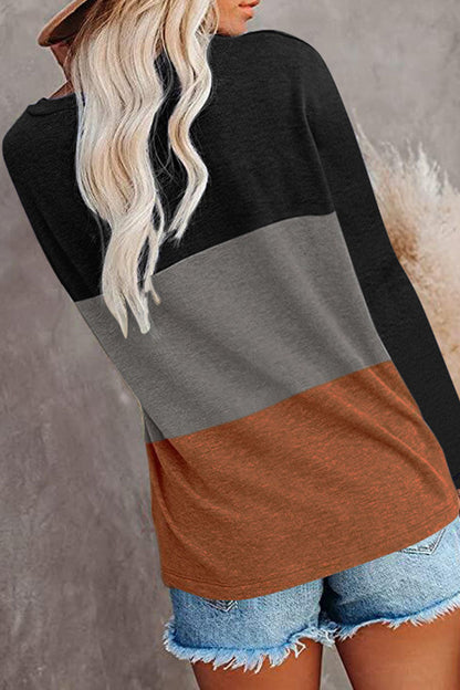 Split Joint O Neck T-shirts(6 Colors)