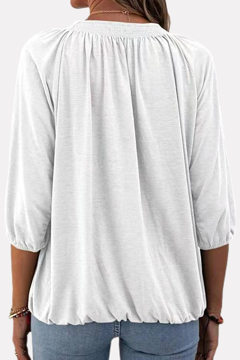 Split Joint Fold O Neck T-shirts