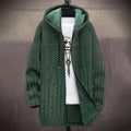 Men's Vintage Knitted Graphic Art Comfort Plush Hooded Coat elevenforest